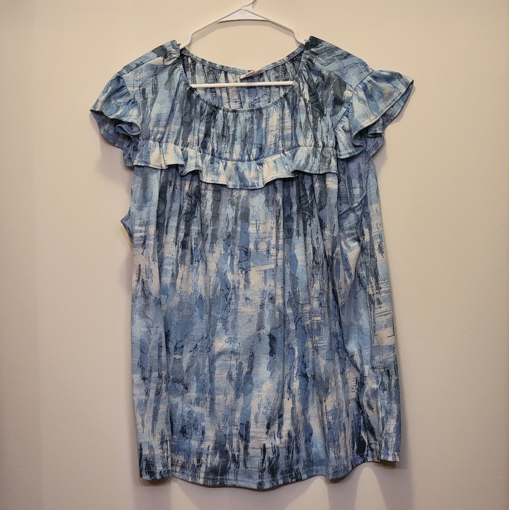 Lularoe Stasha Top - 3X - Blue Watercolor